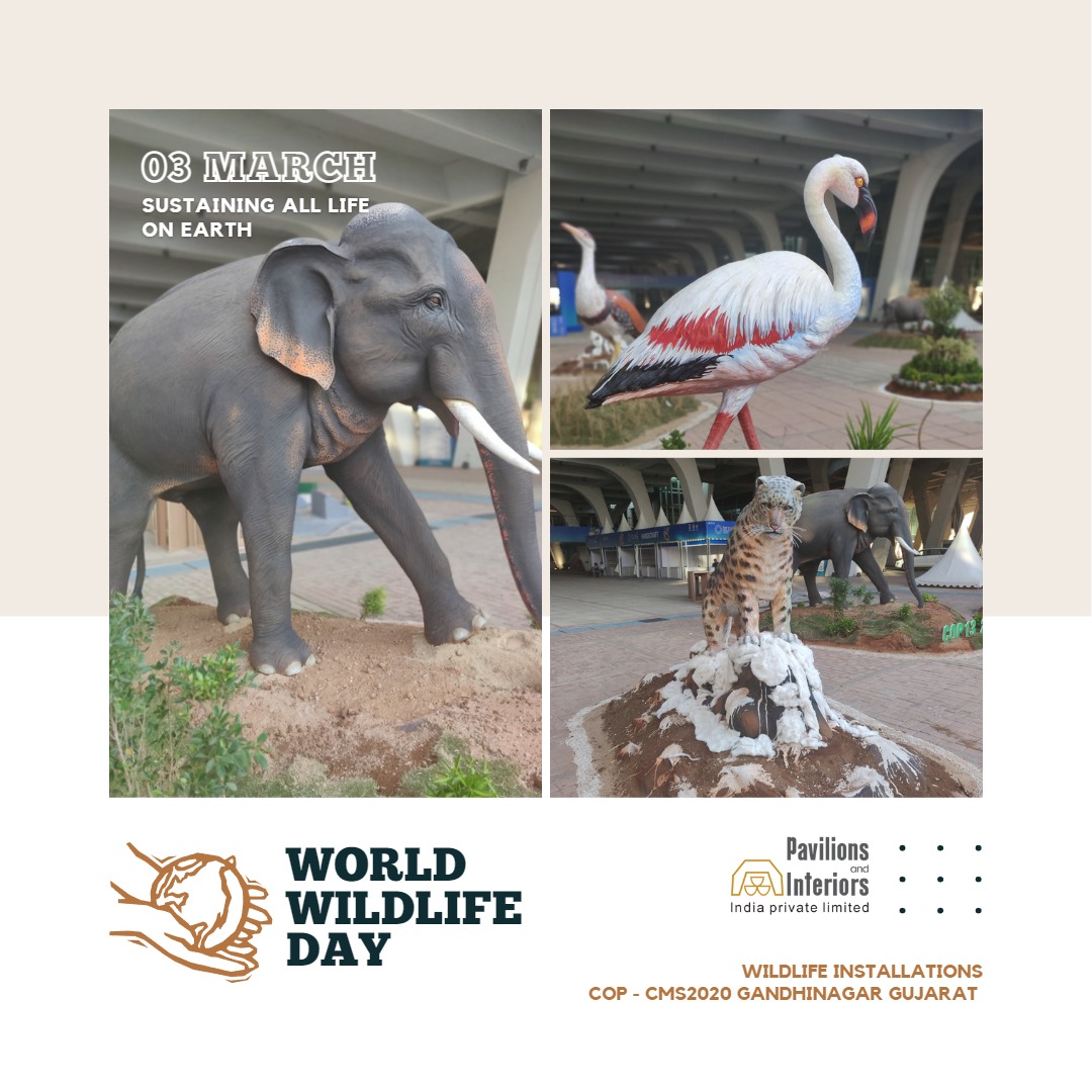 pavinterio's tweet image. Team P&amp;amp;I celebrates the contribution of the world’s wild animals in making the #planet a healthier place by showcasing some of our realistic life-size #wildlife installations made for COP - CMS 2020
#50yearsPnI #eventsmanagement #retail #interiors #fabrication #exhibition #museum