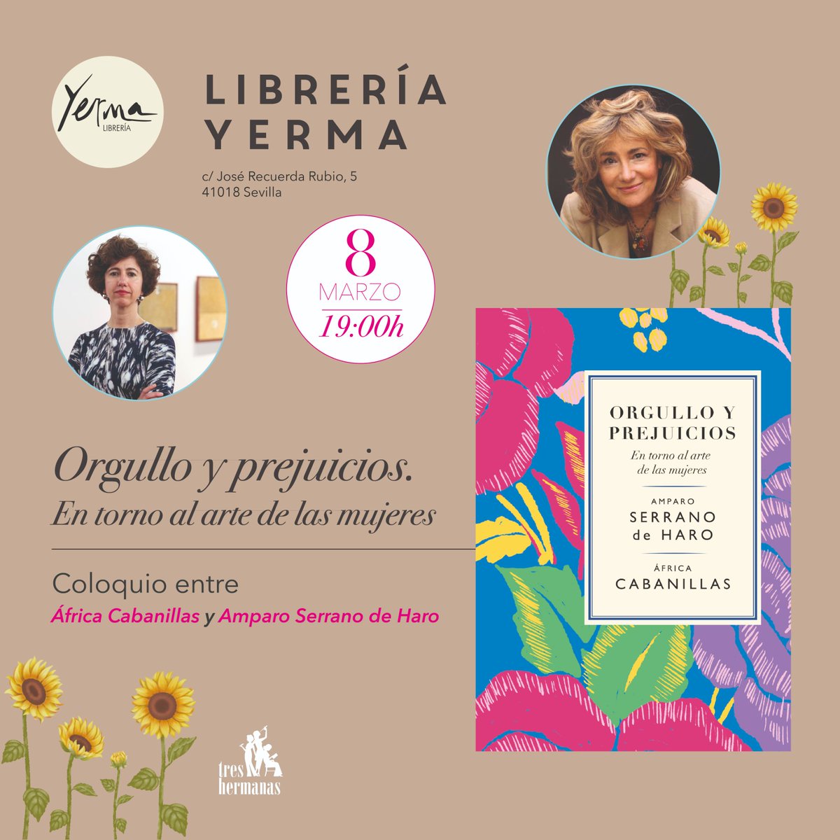 El 8 de marzo Amparo Serrano de Haro y África Cabanillas nos hablarán de arte y mujeres. Os esperamos.

<a href="/TresHermanasLib/">Tres Hermanas Libros</a> #arteymujeres #8DeMarzo #libros #sevilla