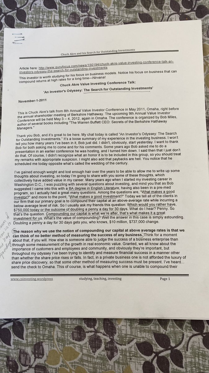 caprichinvest's tweet photo. This is a fascinating read, explains the compounding cycle so clearly, don’t miss this from Chuck akre. #3leggedstool
#Caprichinvestments #Chuckakre https://t.co/xX7Ms2XVnj