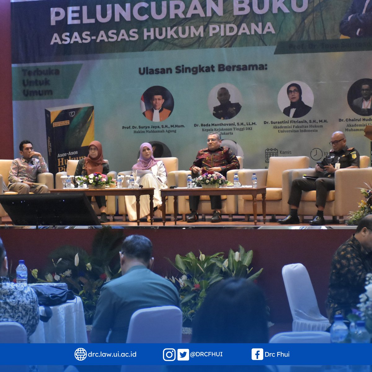 DRCFHUI's tweet image. Telah berlangsung Peluncuran Buku ASAS-ASAS HUKUM PIDANA : Dilengkapi Uraian KUHP Nasional karya Prof. Topo Santoso, S.H., M.H. ! Sebuah karya lanjutan dari buku Best Seller Hukum Pidana Suatu Pengantar !