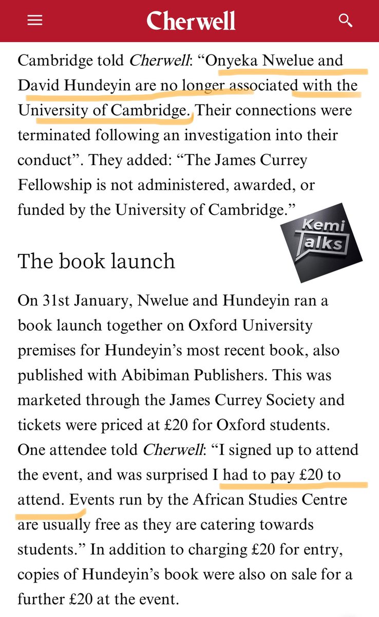 drkemiofnigeria's tweet photo. Writer David Hundeyin who masks as an “investigative journalist” and defamed me, Tinubu, MKO Abiola, Nasseredin and others disgraced by Oxford and Cambridge after parading a FAKE fellowship from Onyeka &amp; scamming ppl at a fake book launch. 

https://t.co/tsJhIenLW4

#Kemitalks🇳🇬 https://t.co/UK2x0uINnV