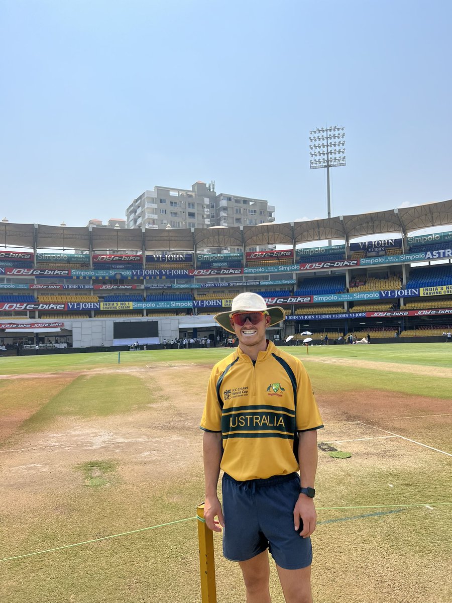Invited out for a centre wicket inspection, post match. 

More minutes in the middle than the boys this morning. 

Great game. 

Maybe see you in Ahmedabad <a href="/beastieboy07/">Bharat Sundaresan</a> 

#INDvAUS
