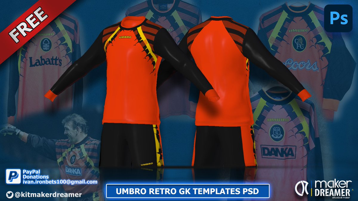 kitmakerdreamer's tweet photo. 🆕Umbro 96 GK Kit| Template PSD|eFootballPES2021
✅Link: https://t.co/enNykGg1ms
#efootball2022 #makerdreamer #kitmakerdreamer #kitmaker #dreamer #pes2021 #efootball #konami #teamplate #kitsforpes #umbro #templatepsd #psd #kittemplatepsd https://t.co/b0uqDmGgzF