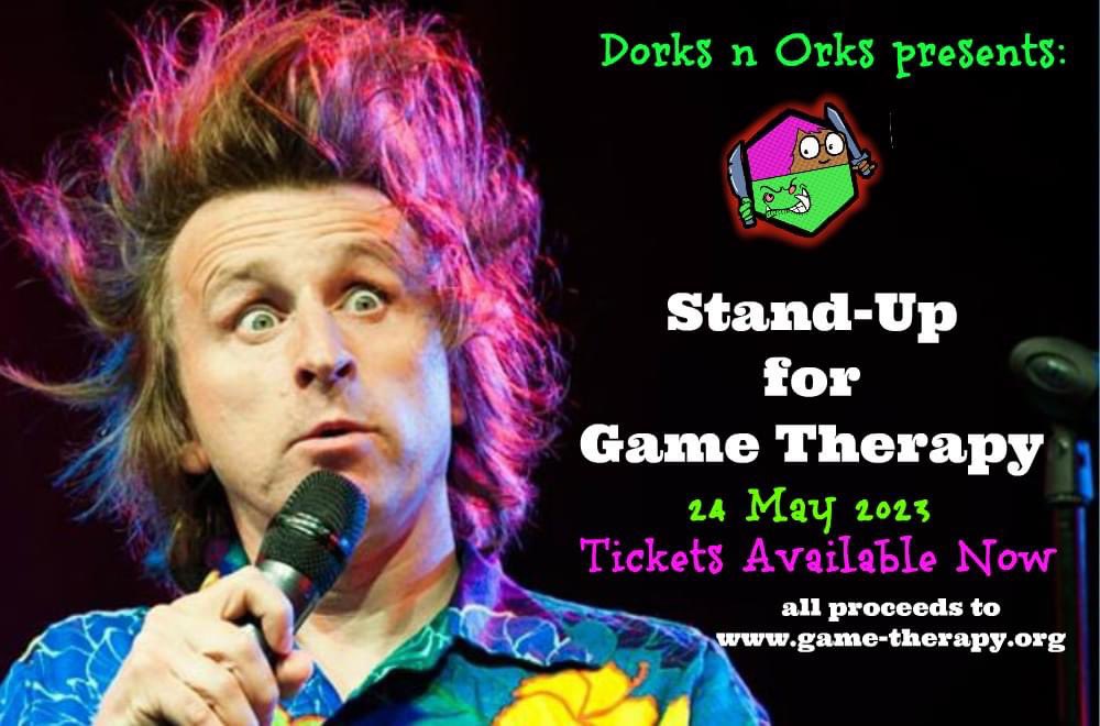 dorksnorks's tweet photo. Tickets selling for our second comedy fundraiser May 24th at @comedystoreuk with awesome @themiltonjones @rialina_ @raymondtimpkins @SteveBestPics PLUS acts TBA, hosted by  @gary_colman TICKETS https://t.co/OEcpwMhuld @GameTherapyUK @MonkeysBloodPix #ttrpgfamily #RetweeetPlease https://t.co/TF05HQd12N