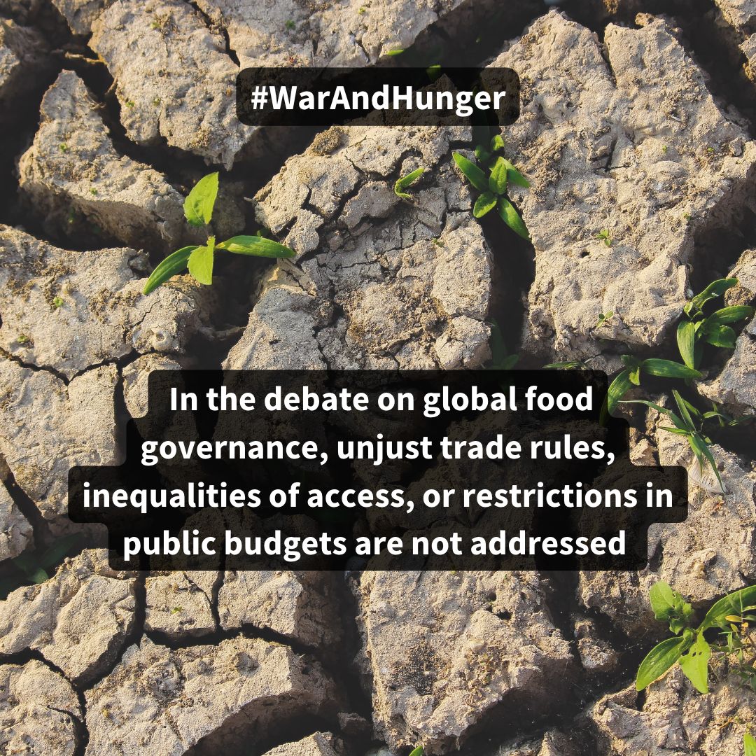 Global #FoodGovernance hijack prioritizes keeping trade open without addressing unjust trade rules, inequalities of access, or debt-constrained public budgets. See State of the Right to Food &amp; Nutrition report <a href="/UN_CFS/">CFS</a> bit.ly/3ENKAsZ #FoodSovereignty <a href="/via_campesina/">La Via Campesina (Official EN)</a>