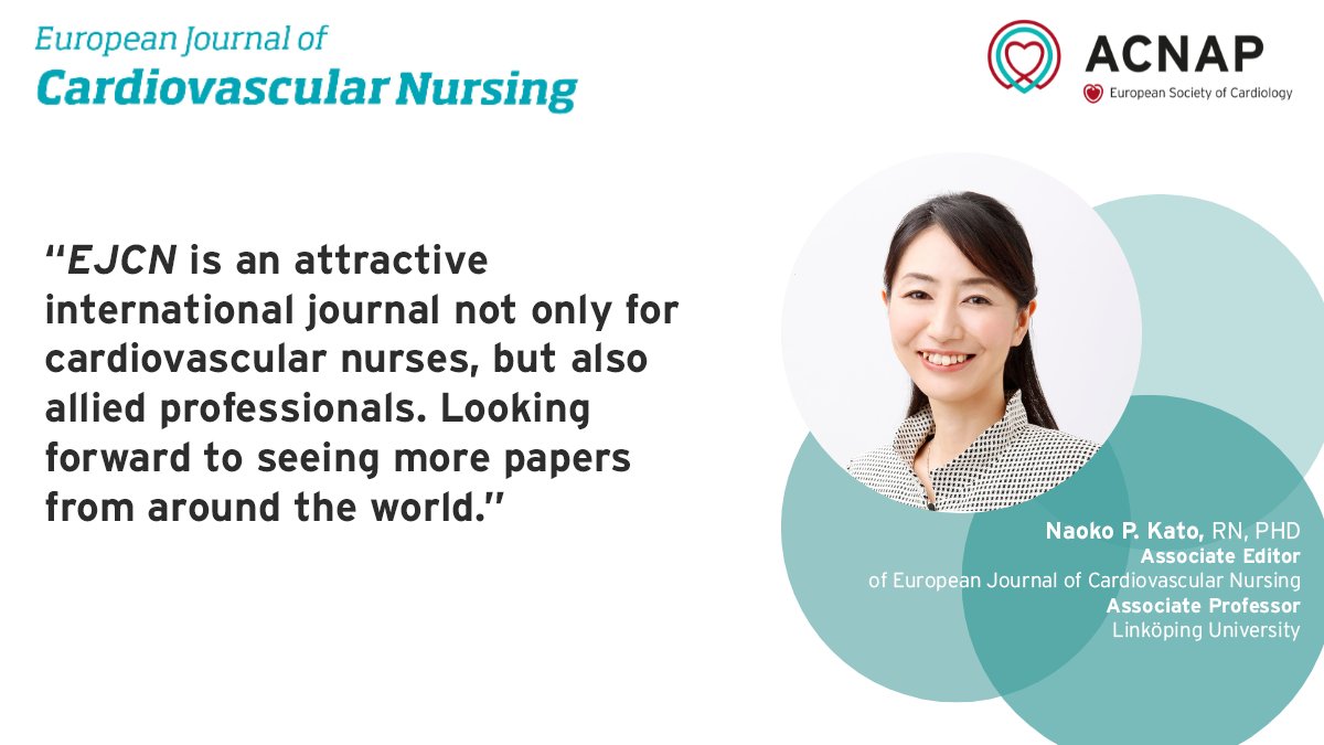 Are your Interested in cardiovascular (CV) care?
You can find the latest CV evidence by #EJCN. 

Submit your paper and share your own research work with other CV scientists!

#EJCN has a high impact factor of 3.593 and ranks 4th in the Advanced and Specialised Nursing (Q1)🏆.