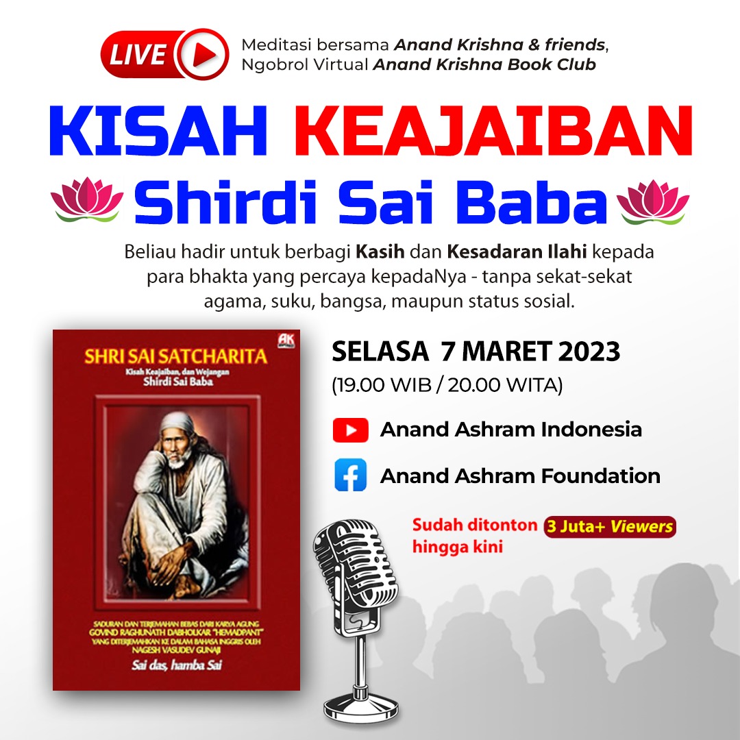 AnandAshram's tweet photo. #KisahKeajaiban #ShirdiSaiBaba
#Meditasi & #NgobrolVirtual #Youtube
👉https://t.co/zmdUI1ekEK
#Keajaiban #ShirdiBaba #ShriSaiSatcharita #Satcharita
#AnandKrishna #AnandKrishnaBookClub #BukuAnandKrishna #MeditasiOnline #MeditasiJakarta #MeditasiBali #PemberdayaanDiri https://t.co/ojN5xqtkh0