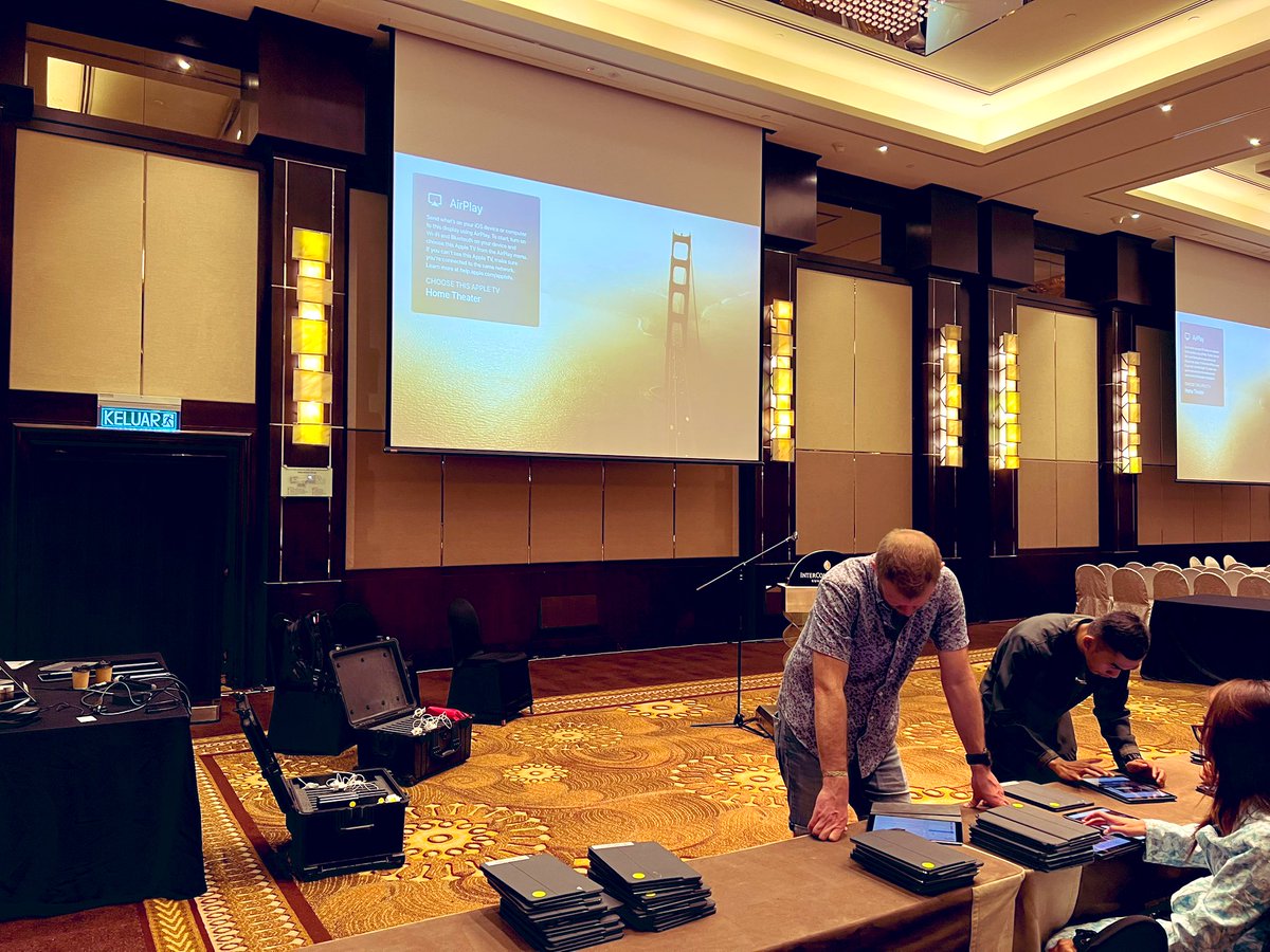 B_Sheridan's tweet image. Venue prep here at the Intercontinental Kuala Lumpur for tomorrows iPad for Learning in Primary workshop. @4_zero_7 #ipaded