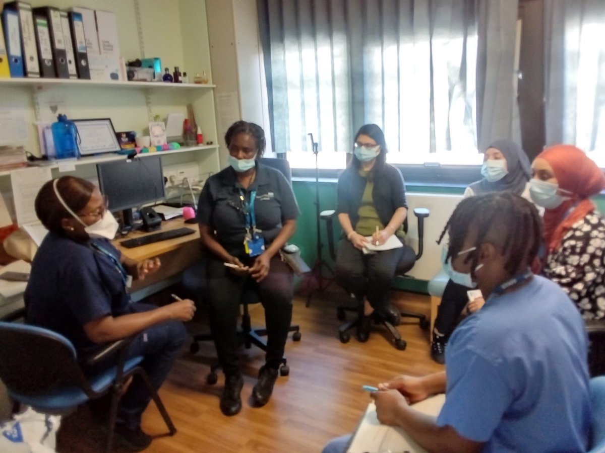 BettyAnnRussel5's tweet photo. Ward Accreditation Inspection Topaz it was your day. We were honoured to have amongst us members of staff from the Bart's Trust. We were delighted to have you in our midst sharing knowledge and learning from each other.@SarahHa88622902 @zenkim74 https://t.co/v4Cso4Yz2i