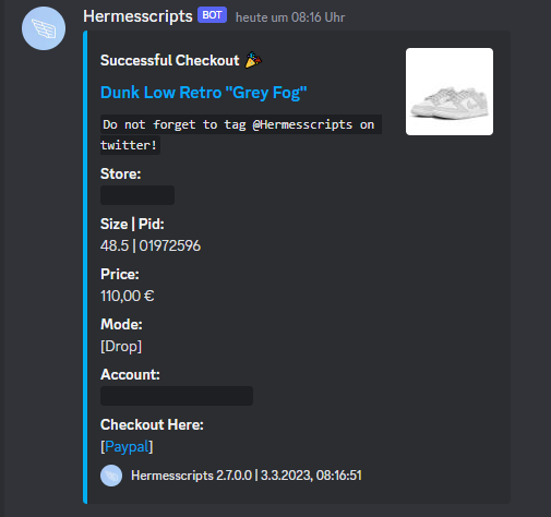 New success posted by: AceX