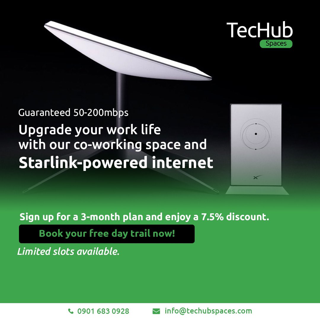 techubspaces's tweet image. Experience an unmatched workday at our co-working space with lightning-fast internet. Get an extra 7.5% discount on signing up for our 3-month plan, don&apos;t miss out on the chance to work in a serene environment and network with people. Try us out for free with our day trial offer.