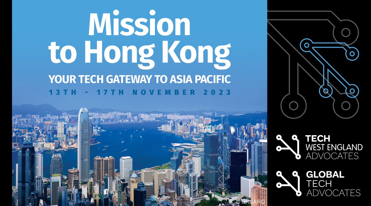 Register to join our April #hybrid Mission Launch events to discover more about Hong Kong’s exciting tech eco-system. 
techwestenglandadvocates.co.uk/events/
For a mission prospectus, email: contact@techwestenglandadvocates.co.uk