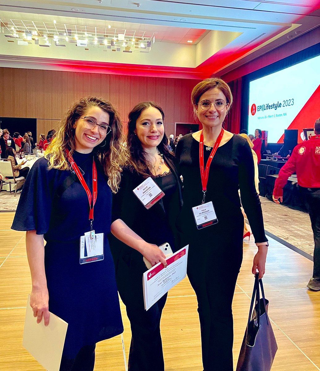 tala_alrousan's tweet photo. By 2050, the population of the #MiddleEast and #NorthAfrica or #MENA will increase by 57% and reach 770 million people. There are 6 million MENA immigrants in the US. We’re here  @AHAMeetings #EpiLifestyle23 representing our people and calling for more research! Congrats ladies💕 https://t.co/z3wa1abnq9