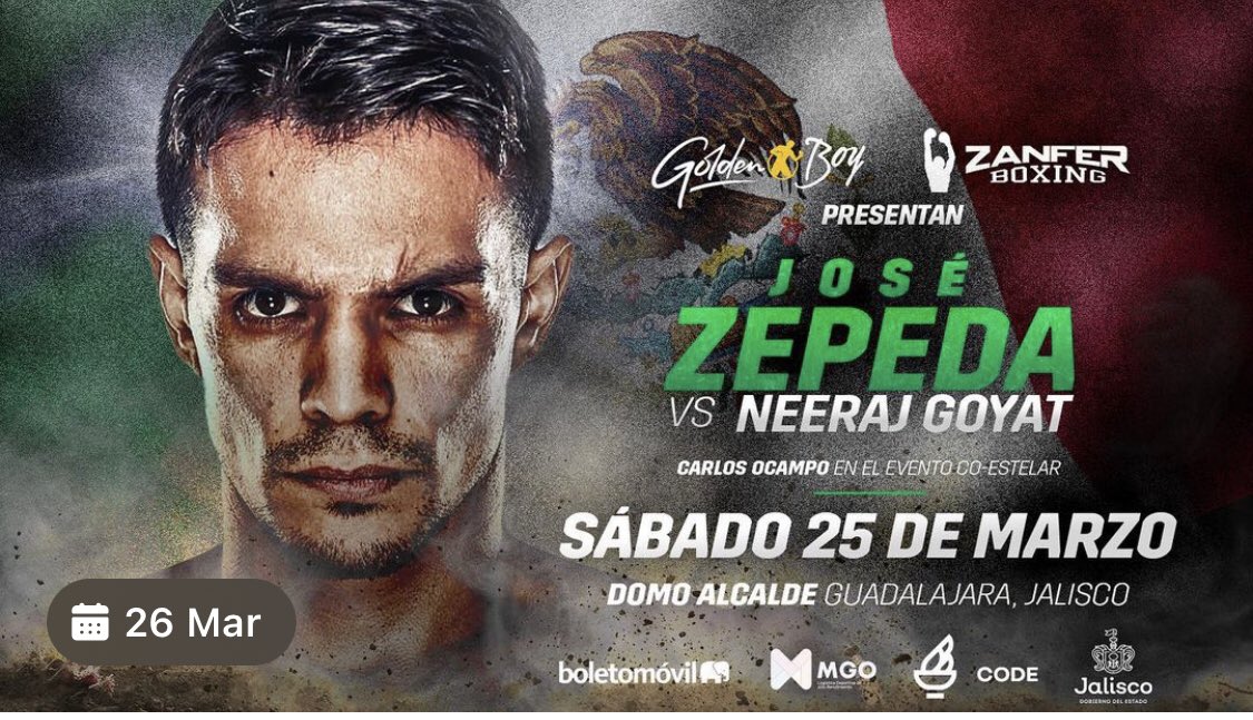 🚨BREAKING NEWS‼️ FIGHT ANNOUNCED🔊 @GoyatNeeraj will face JOSE ZEPEDA in a historic fight taking place on March 25 in Mexico..🥊🥊 First press conference done last night in Mexico 🇲🇽 Big congrats to our team @vikasneerajvn #vnpromotion #zepedagoyat #mexico