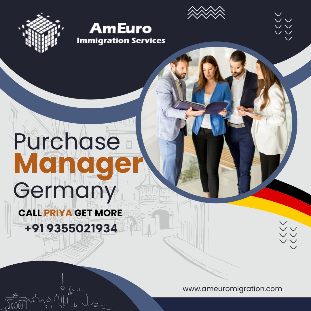 ameuromigrtion's tweet image. ~ Purchase Manager in Germany....
☎ Tel.: Call Priya +91 9355021934
📮 Email: info@ameuromigration.com
💻 Web: ameuromigration.com
.
.
#ameuromigration #automobileengineer #engineer #germany #germanyvisa #germanystudyvisa #germanyjobvisa #workvisa #visaconsultants