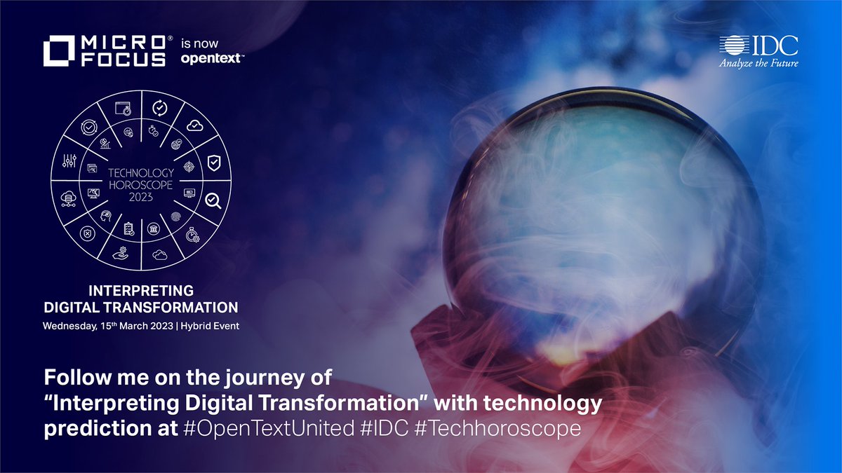 patka06's tweet photo. Follow me on the journey of interpreting digital transformation with technology at Technology Horoscope 2023 on 15 March.  

#OpenTextUnited #IDC #TechHoroscope #TechnologyHoroscope #MyCompany https://t.co/cWezS1nPWD https://t.co/szcEG6gD8X