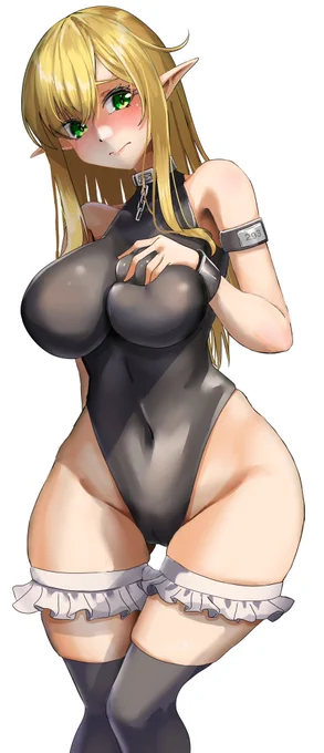 奴隷エルフちゃんに恥ずかしい衣装を着せる#イラスト #オリジナル 