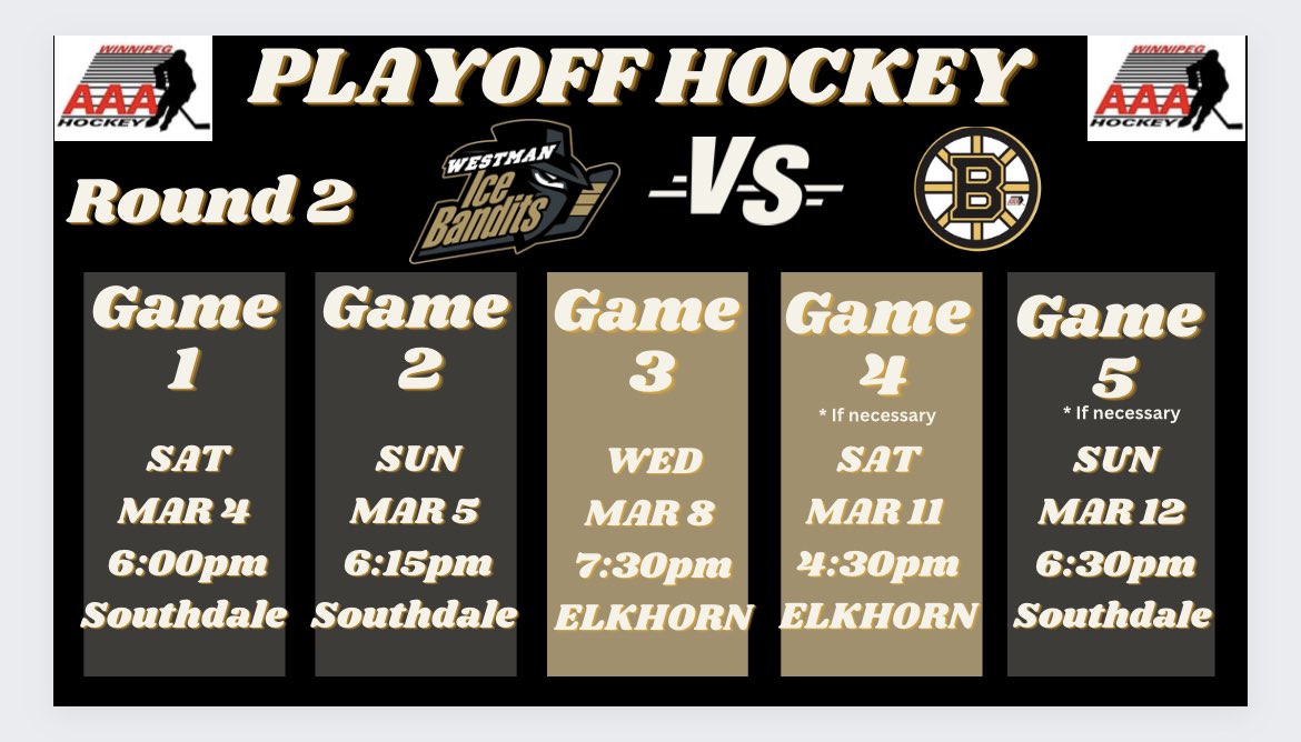 Round 2 starts Saturday in Winnipeg!