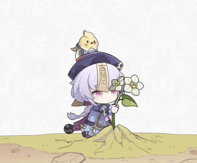 #原神 #七七 #七七生誕祭2023 「旅人の為に、、、  お花を、、、プレゼントしたい、、、」 