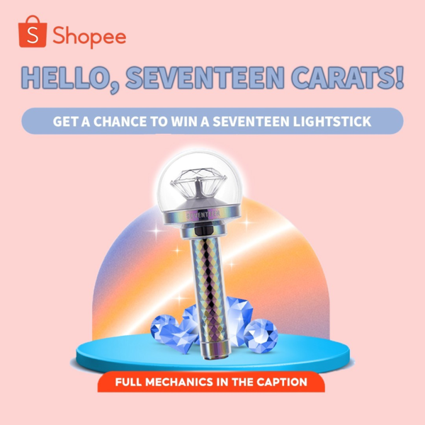 ShopeeMY's tweet photo. 🎁SEVENTEEN Official Lightstick GIVEAWAY🎁

Win a chance to get #CARATBONG

Follow @ShopeeMY, @shopeekr_Kpop &amp; @kpopfever_kr on Twitter

Retweet &amp; Like this Tweet ❤

Get special 3.3 Voucher on https://t.co/GyK4ZYomOe

#ShopeeMY #KPOPFEVERShopee #SEVENTEEN #ShopeeGIveaway https://t.co/6iygA9hWyF