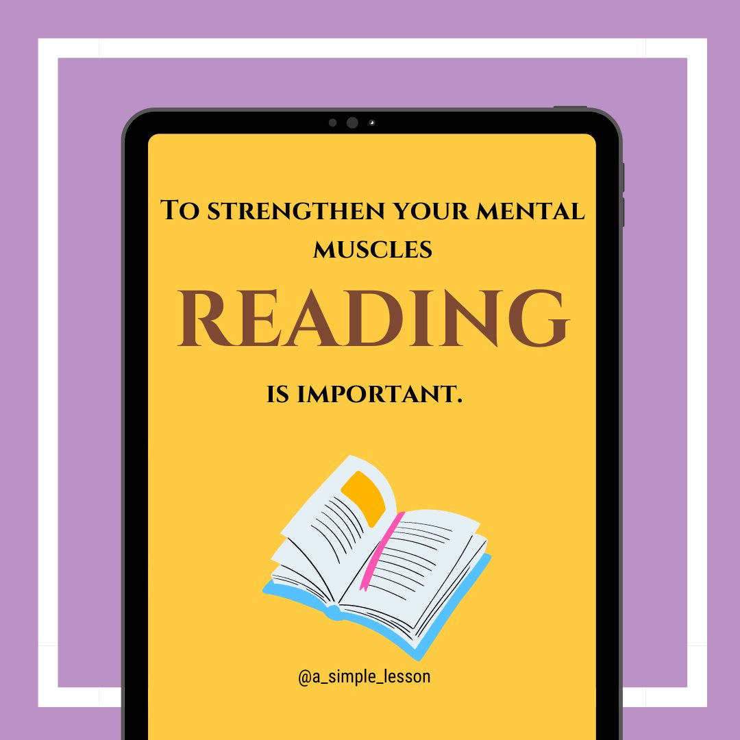aSimpleLesson's tweet photo. One golden rule to improve your reading - READ MORE. You heard it right! As you read more, you will gain more understanding of the language.

Stay tuned for more tips on how you can improve reading skills.

#simplelesson #LearnEnglish #readingcommunity https://t.co/rEKlTDOHDf
