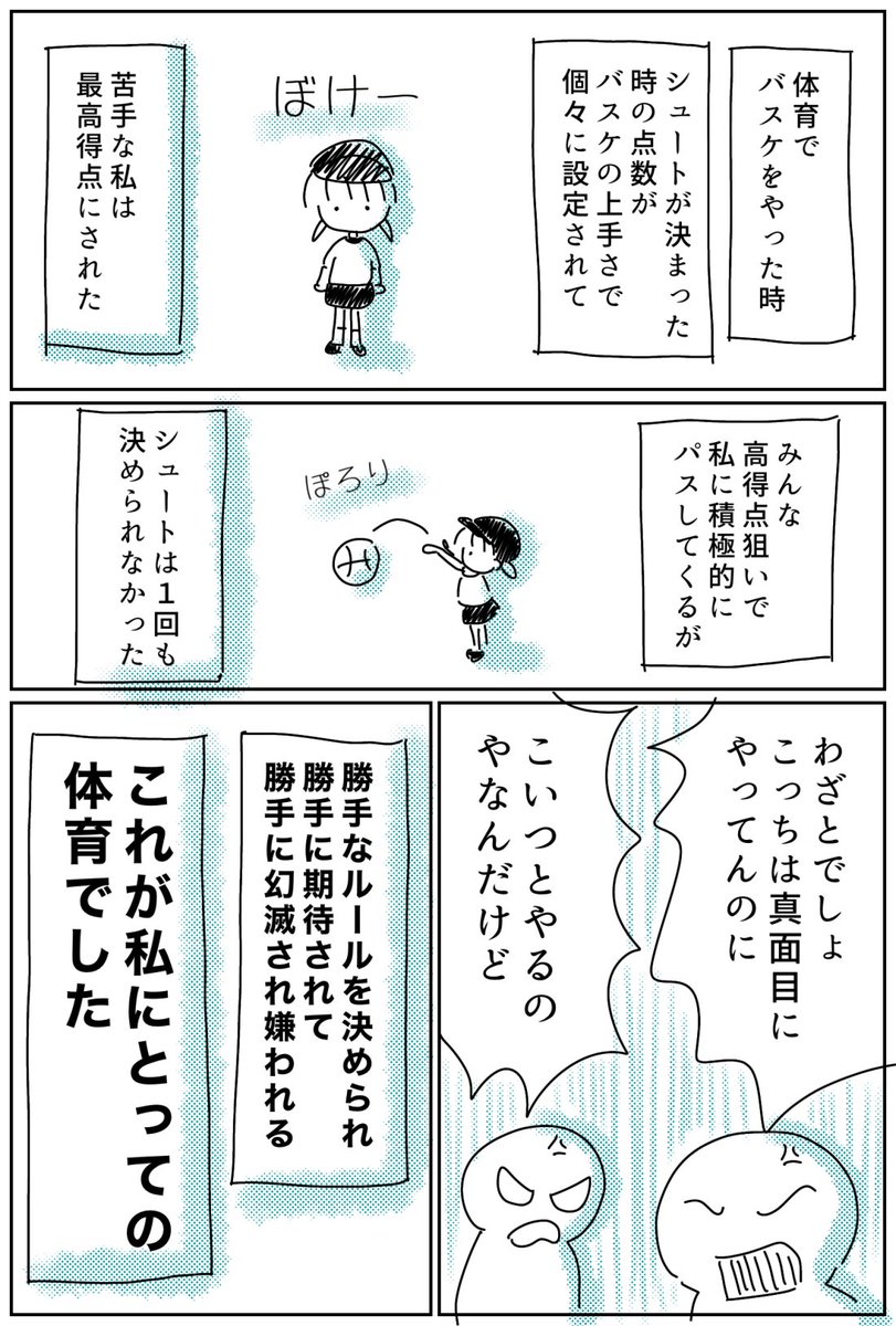 集団に寄与する課題を設定……

体育の時間、下手な子にはパスが回らないからと、先生が上手さによる点数設定をしてきた事があり、結果として余計集団からハブられた。
先生は配慮のつもりだっただろう。

どんな配慮がよくてどんな配慮は悪手なのか、全ての先生に知識がある訳じゃないのが難しい。 https://t.co/Stb4ZYLsRv 