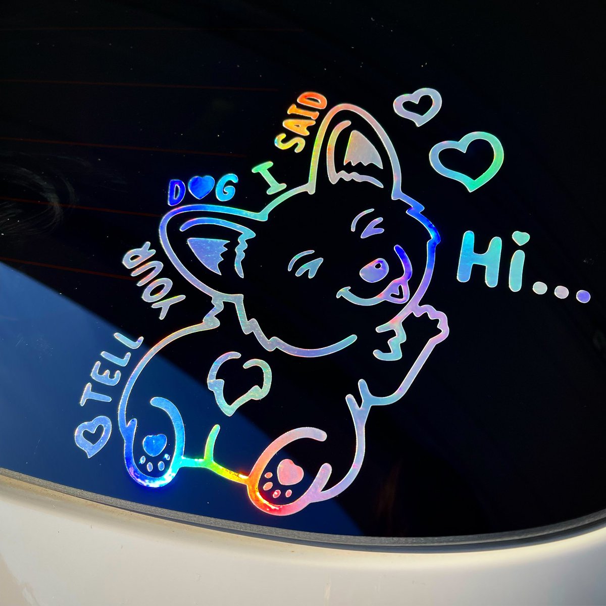 ModifiedDecals's tweet image. HEY!!!! Tell your dog I said hi 😊👋 

New diecut sticker will be available in Holographic Silver and White starting tomorrow, Friday 3/3 at 6PM MDT 🐶💖

🦴modifieddecals.com🦴

#dogsticker #dogstickers #ilovedogs #dogs