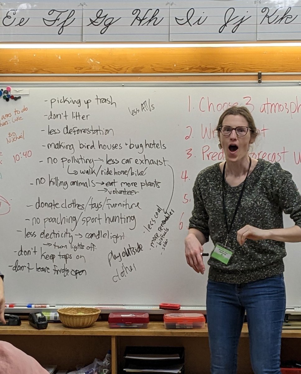 riversidecbe's tweet image. Lights, camera, action!  Grade fives are putting together a whole weather forecast using their own data, a news presentation and fancy slides in the background. We can hardly wait to see the finished videos! #RiversideOurStory #WeAreCBE #ScienceMadeFun @CBEArea3 @TELUS_Spark