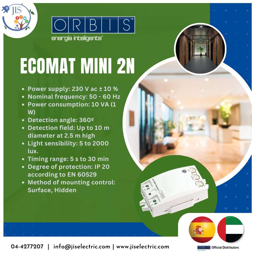 jiselectric's tweet image. ECOMAT MINI 2N
Brand : ORBIS
Contact now: 044277207
or Visit Us: jiselectric.com
.
.
.
.
.
.
.
.
#automationcomponents #RCCB #electricalsky
#electricalinstallation #uae #relays
#electricalengineering #electricalwork
#electricalengineer #MCB #electricalservices