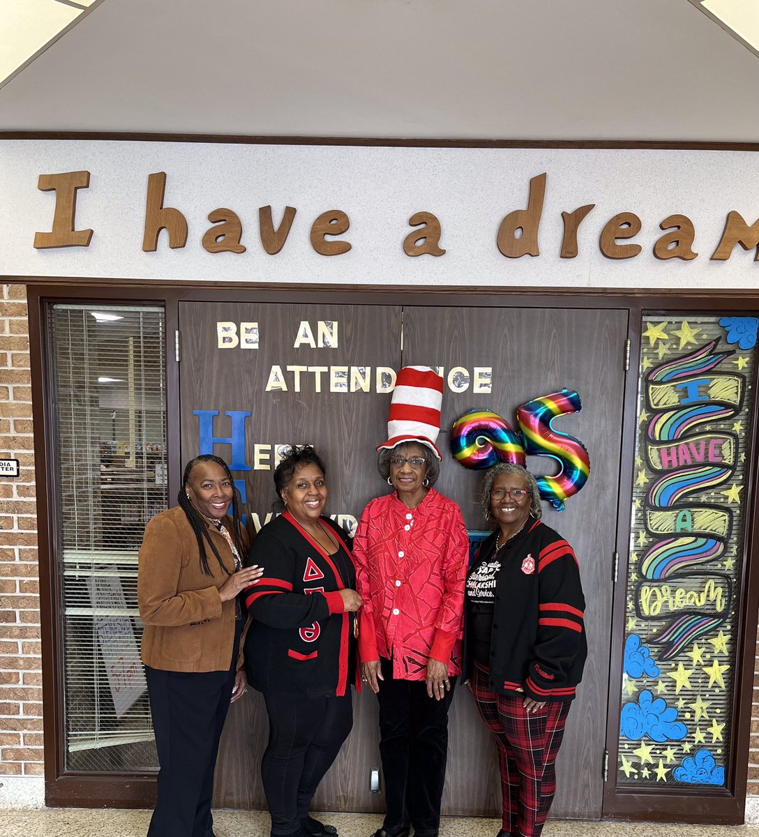Ladies from Delta Sigma Theta Sorority read to our students to celebrate Read Across America!