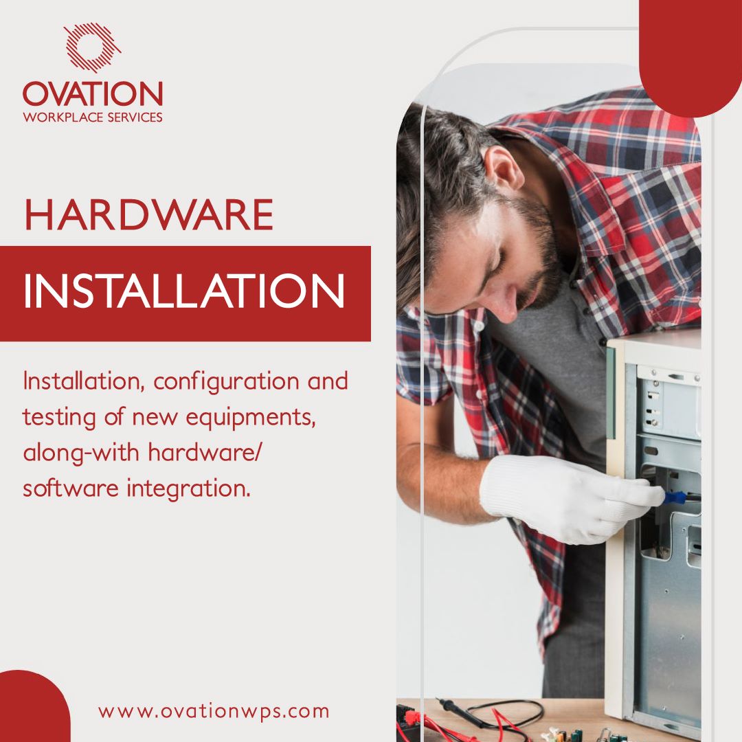 Ovationwps's tweet image. Hardware Installation
Installation, configuration, and testing of new equipments, along-with hardware/software integration.

Learn more here- ovationwps.com

#hardwareinstallation #configuration #softwareintegration #hardware #software #ovationworkplaceservices #ovation