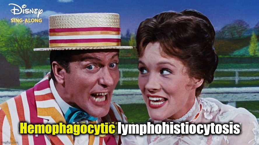 Sing it once and it will be in your head for the rest of your life 
#Hemophagocyticlymphohistiocytosis meme