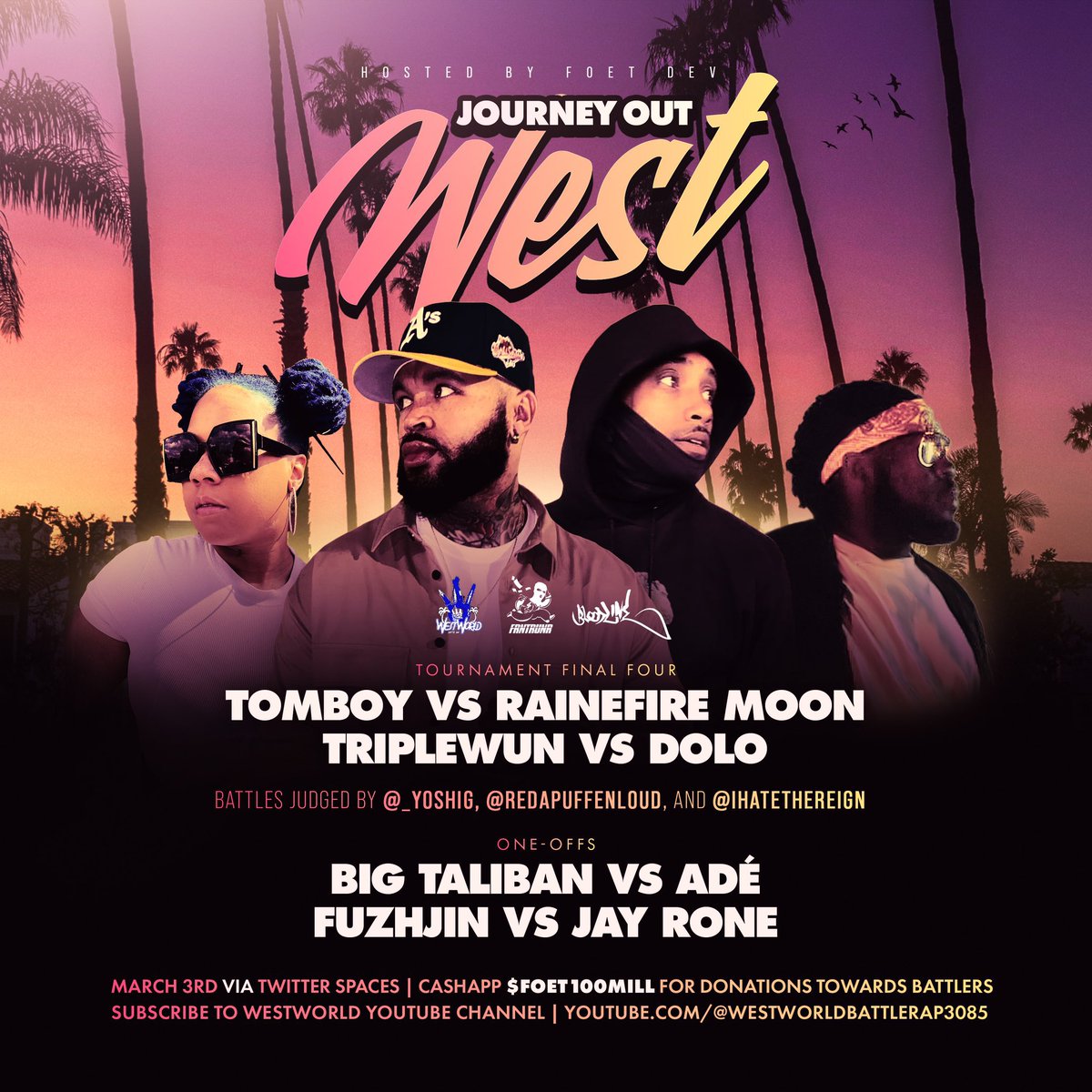 RAINEFIRE_MOON's tweet photo. TOMORROW NIGHT 7pm Est!!!! It’s the Semi-Finals!! Lets get it🌙 #ItsMoon #WestWorldTournament #OnlyWomanStanding
@DajonTee @t_stonier @kipblackston @MikeDFromBC @ChefRaneisha Hope to see you there🤞🏽 https://t.co/fb5fZIkEKo