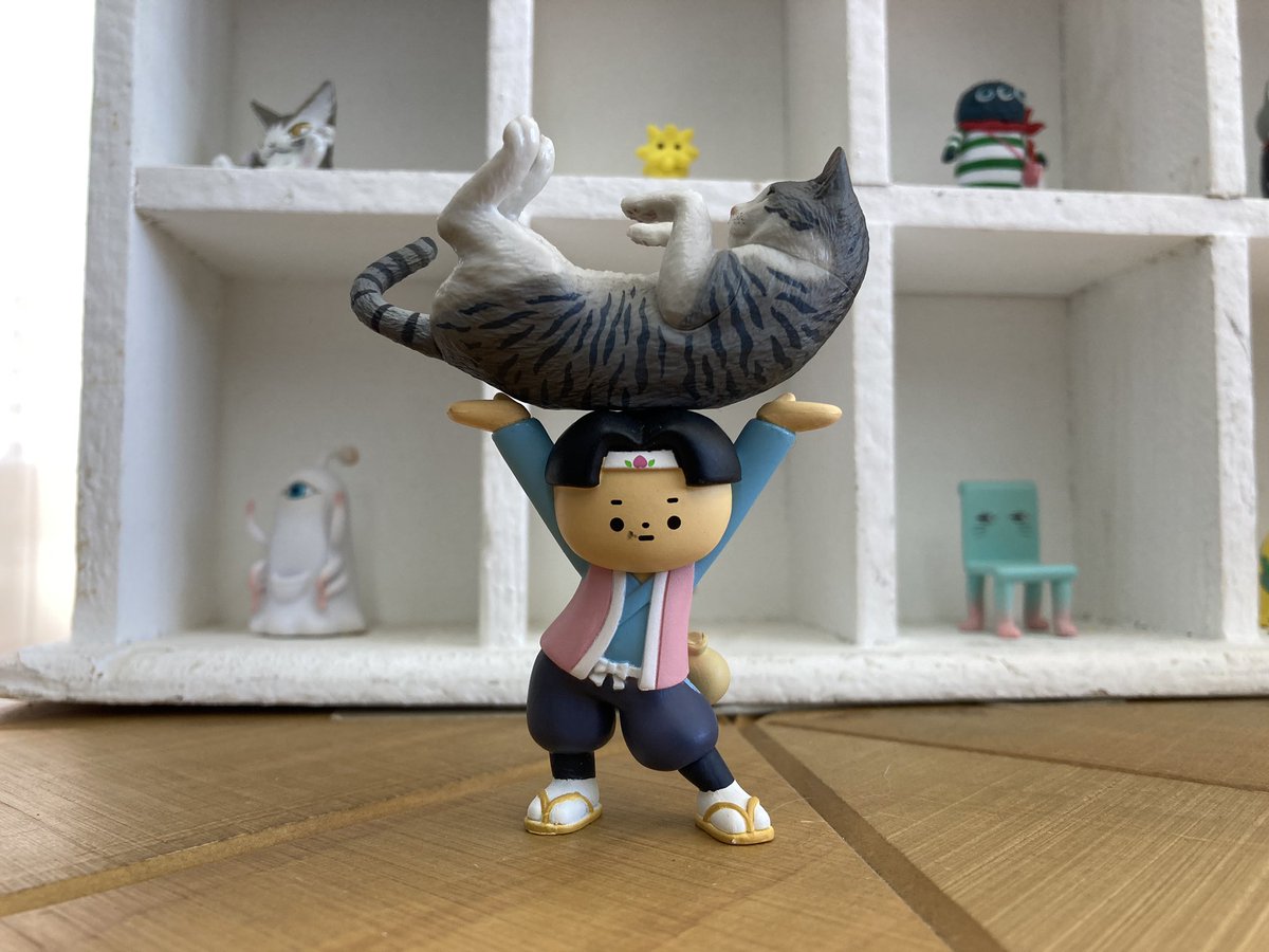 linkdou's tweet photo. 桃太郎は猫を上手く持ち上げられない。
一匹だと…頭で持ち上げております。 https://t.co/nEw5sJaCys