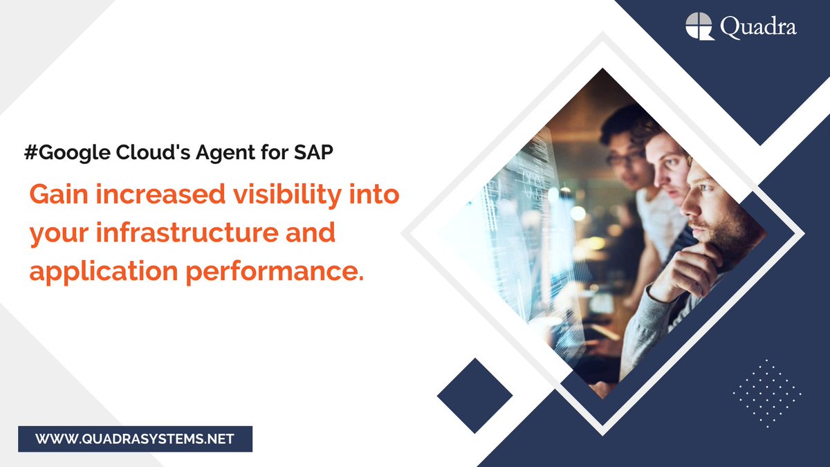 Running SAP workloads on Google Cloud?

Upgrade to the newly released “Agent for SAP” to gain increased visibility into your infrastructure and application performance. #TalkToQuadra 
.
.
#GoogleCloud #SAP #cloudmonitoring
