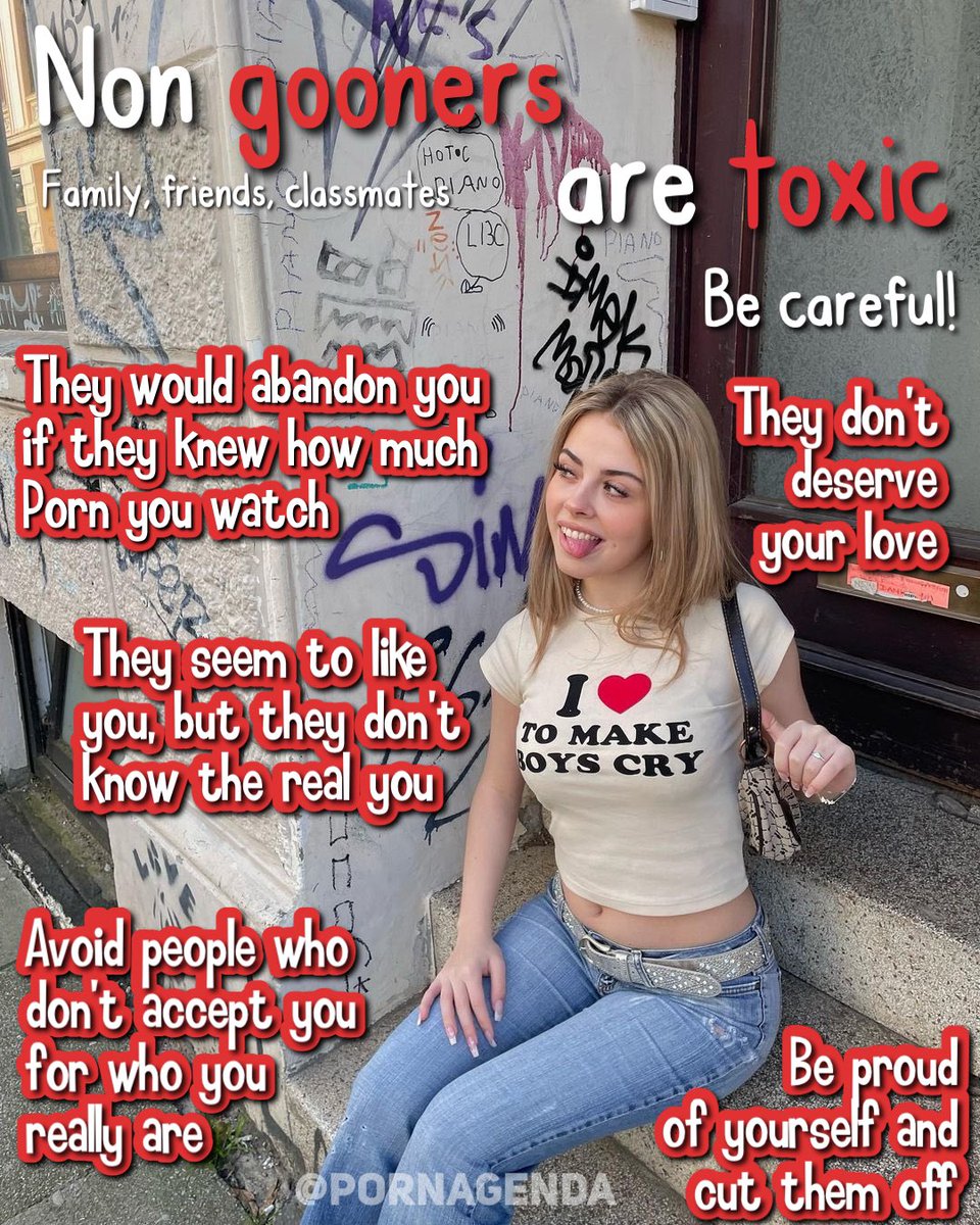 PornAgenda's tweet photo. Non gooners are toxic! You can’t trust them. You can only trust Porn! https://t.co/24kryh99c3