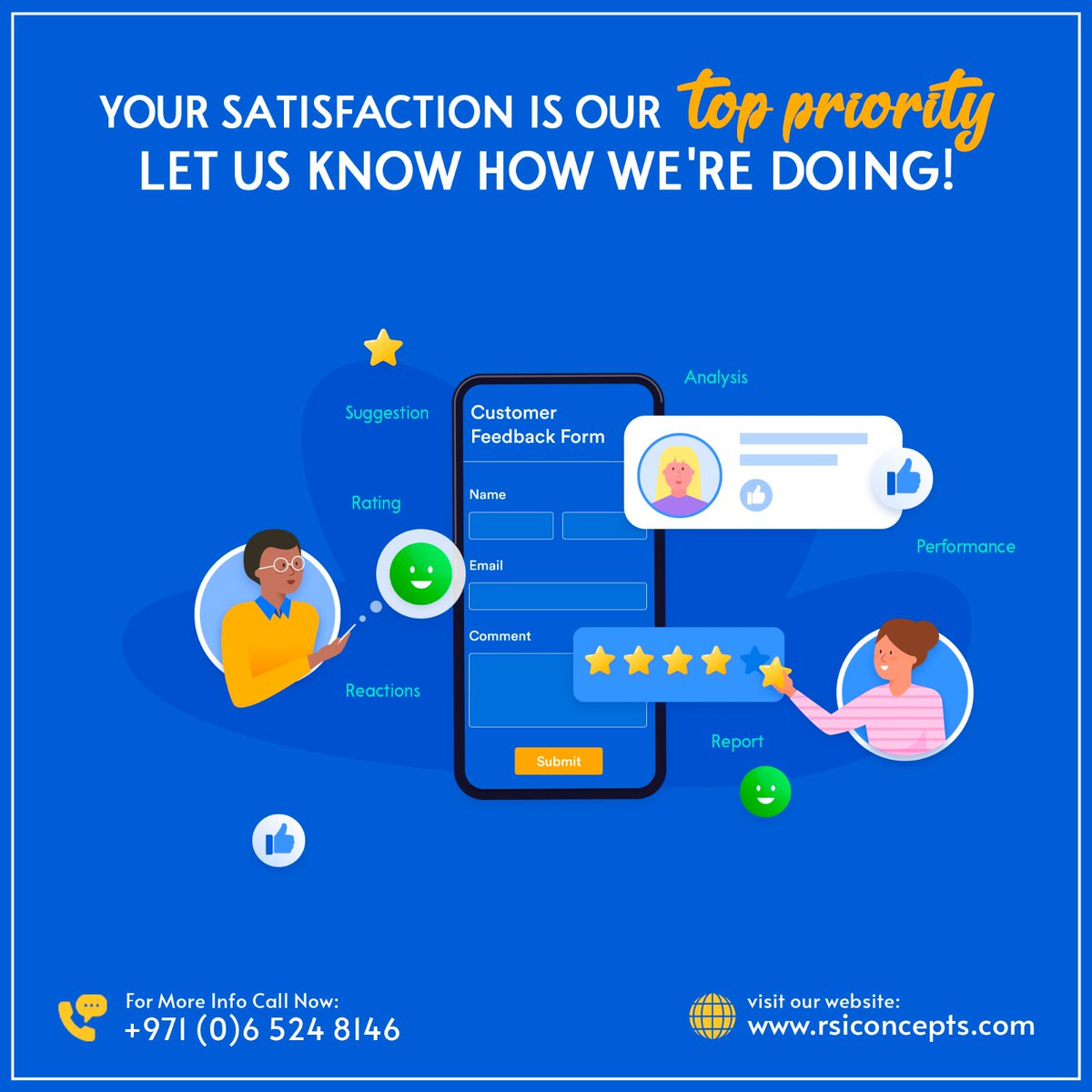 RSIConcepts's tweet image. Customer Feedback System, Customer Survey System #CustomerFeedbackForm

visit us: rsiconcepts.com
Contact us: +971(0)65248146
.
.
#customersatisfaction #customerfeedback  #customer #feedback #system #suggestion #rating #reactions #performance #analysis #report #form