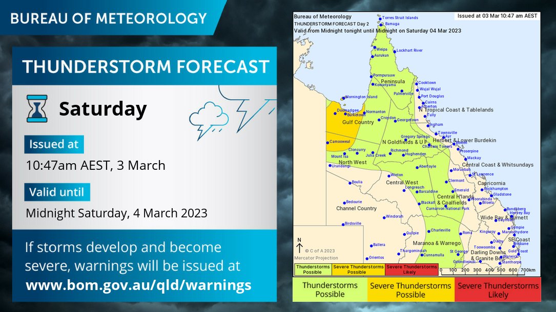 Queensland Ambulance on Twitter "RT BOM_Qld Thunderstorm forecast