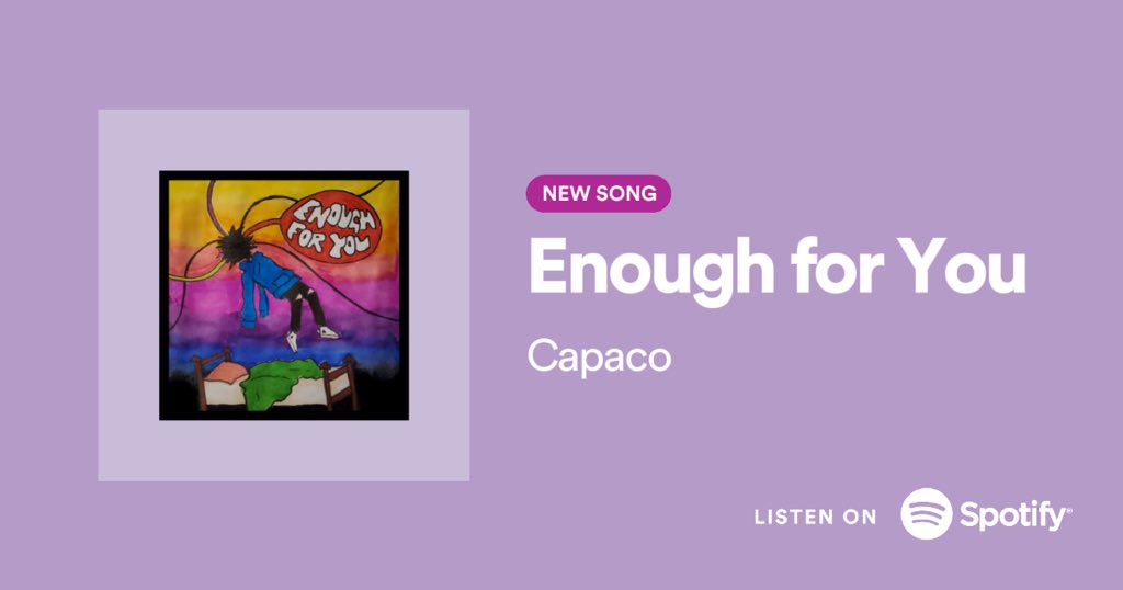 Capaco_Official's tweet photo. Out now!!!! 🥳
Stream here: https://t.co/u4EPJ9VjZm
#EnoughforYou #Capaco #newmusic #music #pop #song #discovermusic #NewMusicAlert https://t.co/1Ho1aH0vh2