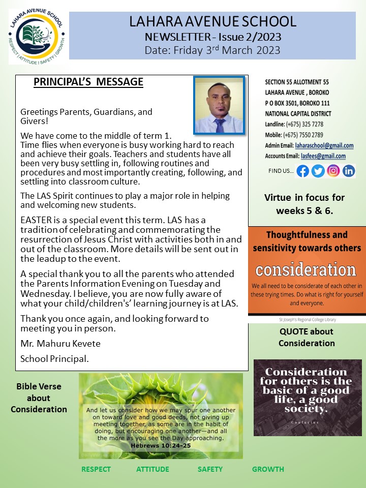 LaharaAvenue's tweet image. NEWSLETTER-Issue 2/2023

#TeamLAS 
#NewsletterIssue2 
#WeekFive #TermOne