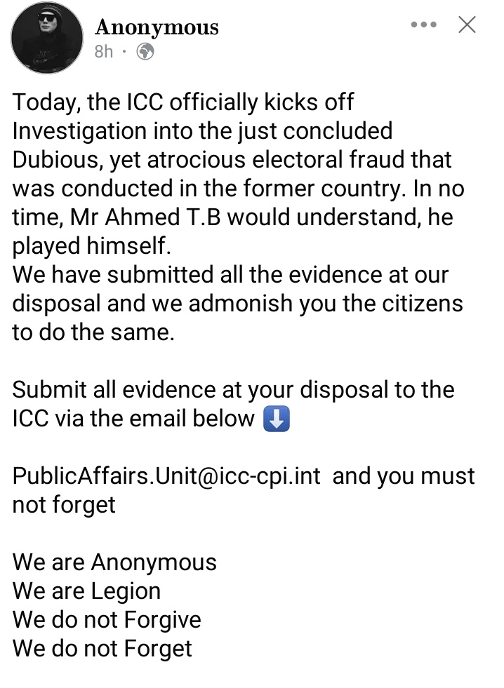 It's about to go down. I've never doubted this source of info for once. For the records, Anonymous has been accurate and efficient with their information.

Peter Obi is winning this.
Peter Obi is coming! 

| #RejectTinubu | David Hundeyin | #presidentialelection2023 | nyash|