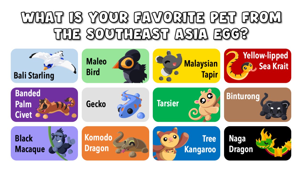 Calculus on X: ADOPT ME PETS: IRL! SOUTHEAST ASIA EGG 🥚 Which