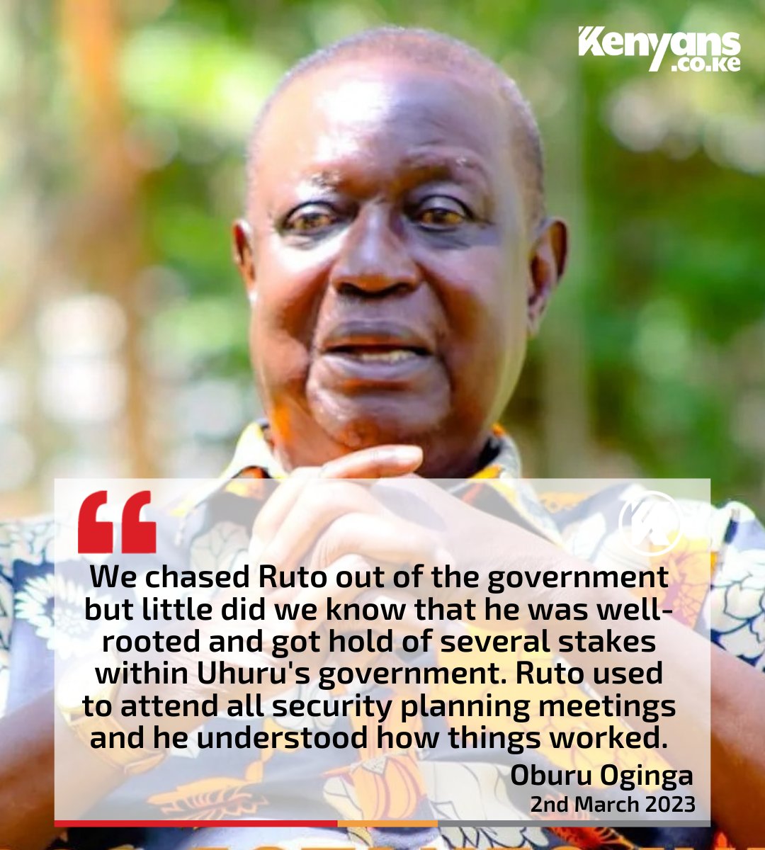 Kenyans's tweet photo. We chased Ruto out of the government but little did we know that he was well-rooted - Oburu Oginga https://t.co/NlqT55r7i9
