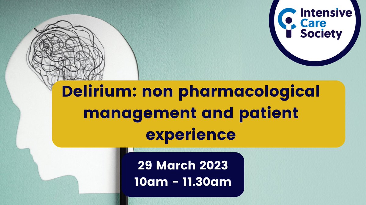 Want to learn more about the patient experience of delirium?
 
Our webinar on 29 March will explore the non-pharmacological management of delirium, what works and what doesn’t.
 
Register today to consider wider delirium management on your ICU.

ow.ly/GvPL50N7e8t