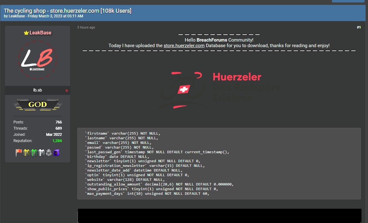 SOS Intelligence on Twitter: "LeakBase on Breached Forums has leaked the shop database for