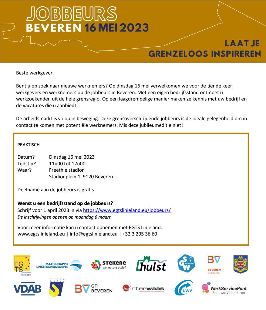 Jobbeurs Beveren op 16 mei 2023