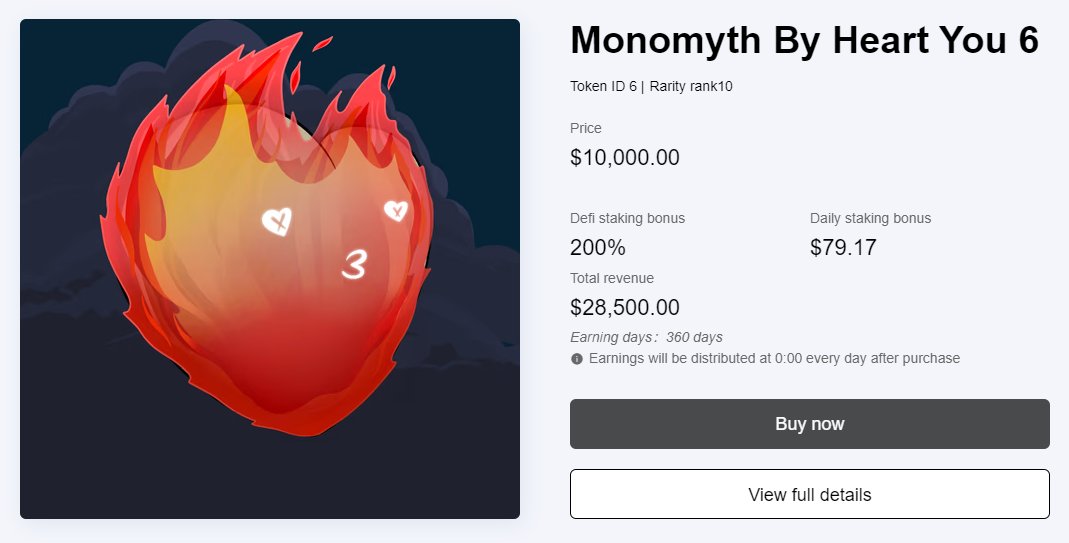 solutionsnftio's tweet photo. Open For Grab 🙌🙌
https://t.co/SrAzSpCkc8 MARKETPLACE
Price $10,000, StakingBonus200%,
Total Revenue $28,500.00
DailyStakingBonus $79.17
EarningDay 360days
#MonomythByHeartYou
#NFTs #SolutionsNFT #DeFi
#DailyStakingBonus #StakingBonus200% https://t.co/YCAzR03mIx