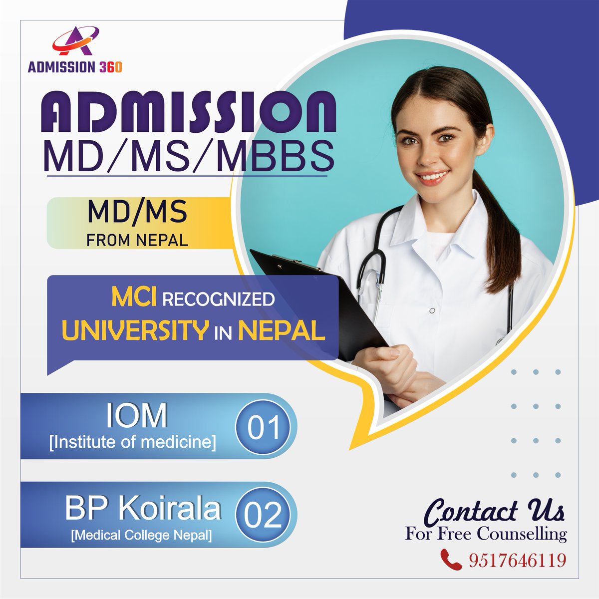 360_admission's tweet photo. #Admission in #MD/MS, #MBBS 
MD/MS from #Nepal.
#MCI Recognized #University in Nepal

1) IOM (#Institute of #medicine)
2) BP Koirala (Medical college Nepal)

#mbbs #mdms #mdmsinnepal  #neet #medicalstudent  #medicine  #education #studyabroad #admissioninmdms https://t.co/72qP8UlR4H