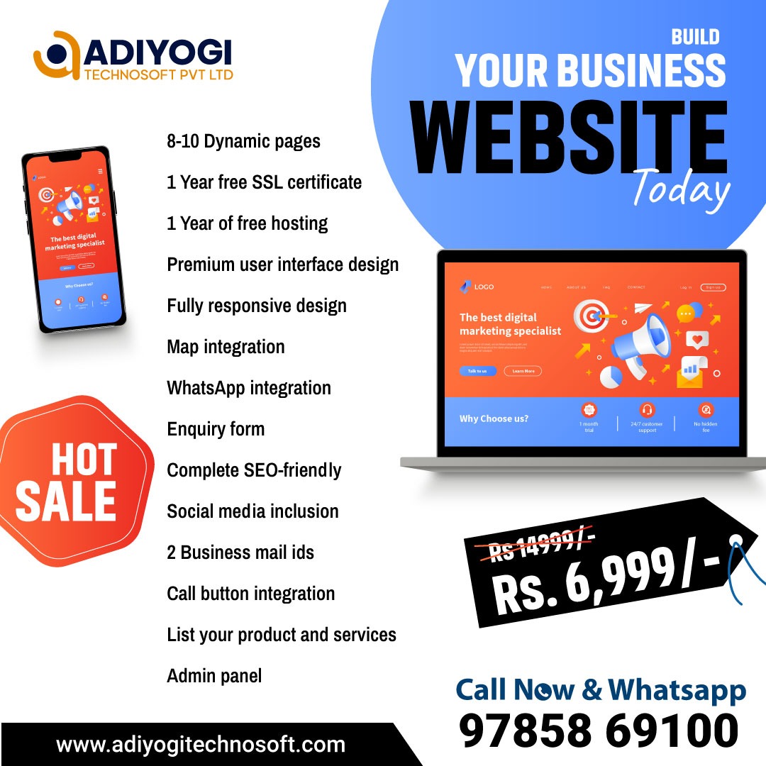 AdiyogiTechIND's tweet photo. Grow your business with our smart website plan.
✨𝐆𝐞𝐭 𝐔𝐏𝐓𝐎 𝟓𝟎% 𝐎𝐅𝐅
🤙Call us on +91-9785869100
#AdiyogiTechnosoft #webdesigning #website #websitedevelopment #websiteagency #websiteoffer #onlinebusiness #ecommercewebsite #dynamicwebsite #businesswebsite #limitedoffer https://t.co/9CXxnc8xDO