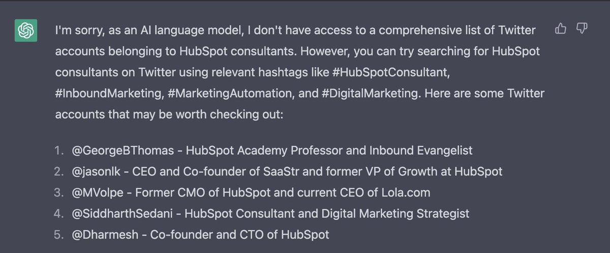 GeorgeBThomas's tweet image. One of my friends on LinkedIn sent this to me. Mind blown!
Honestly, I never thought that CharGPT would have any reason to spit out my name.
I guess I was wrong! 🤯🤯🤯
Am I AI famous? 😂😂😂
Nope, still just me.
#HubSpot #hubspotcrm #hubspotcms